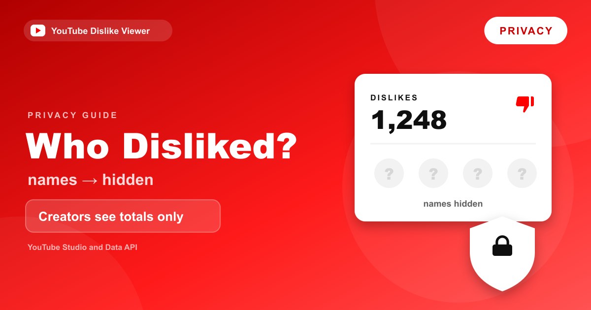 Illustration of anonymous viewer silhouettes next to a thumbs-down icon and a privacy shield